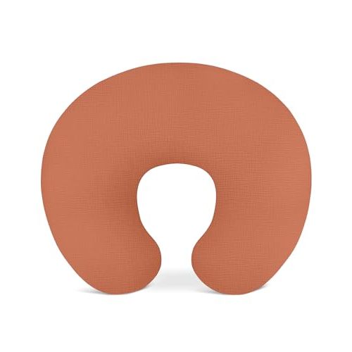 Nursing Pillow Cover 1 pack, Muslin Breastfeeding Pillow Cover for Baby | Soft Breathable Muslin, Snug Fit for Breastfeeding Pillows, for Baby Boys and Girls (Brick)