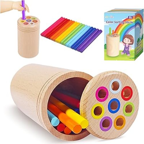 Montessori Toys for 1+ Year Old, Toddler 18 Month Old Toys Color Sorting Preschool Learning Activities, Fine Motor Skills Sensory Toys for Toddlers 1-3, 1 2 3 Year Old Girl Boy Baby Gifts