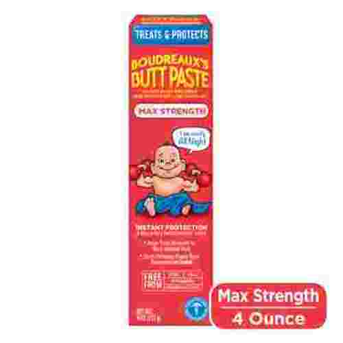 Boudreaux's Butt Paste Maximum Strength Diaper Rash Cream, Ointment for Infant, 4 oz Tube
