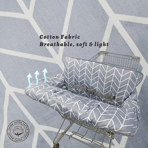 Shopping Cart Cover for Baby ICOPUCA Cotton High Chair Cover, Reversible, Machine Washable for Infant, Toddler, Boy or Girl (Grey Arrow Print)
