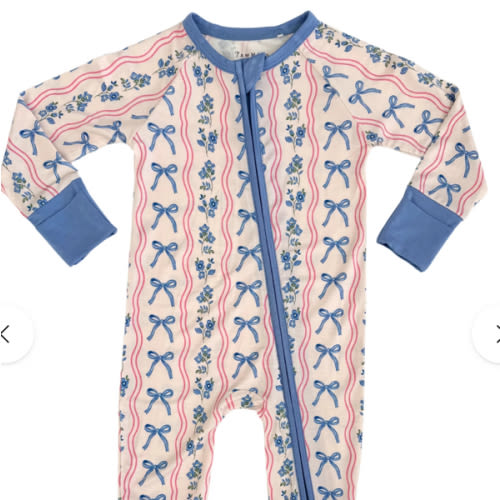 Amelia Bow Zipper Romper – In My Jammers