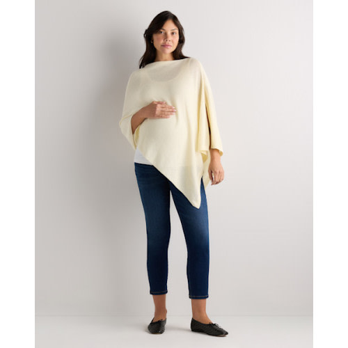 Lightweight Cotton Cashmere Nursing Shawl in Pale Custard Yellow