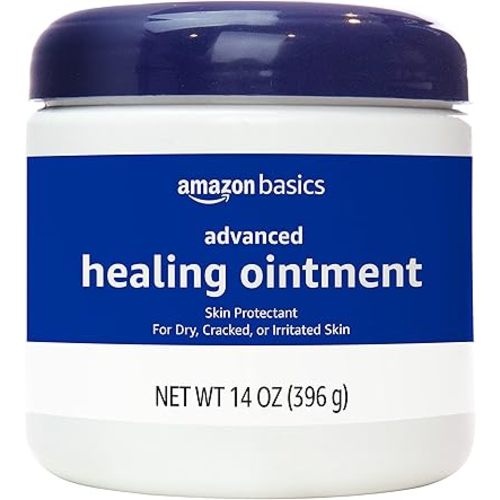 Amazon Basics Healing Ointment & Skin Protectant for Dry & Cracked Skin and Chapped Lips, Fragrance Free, 14 Oz (Pack of 1)