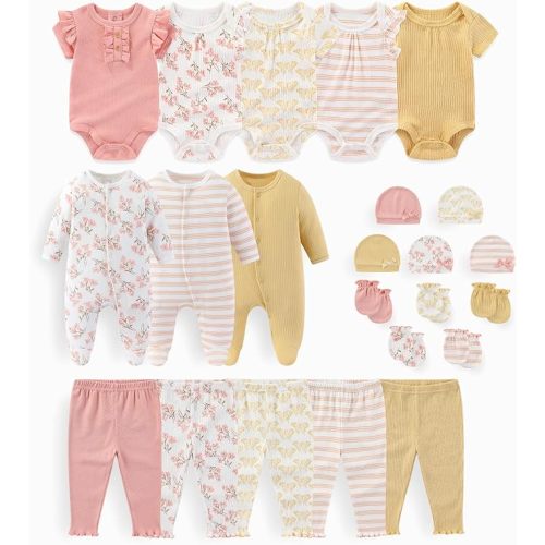 JELYLOVE Unisex Baby Boy Girl Clohtes Pants Sets 23 pack Cotton Casual New born Clothing Comfort Infant Birthday Outfit