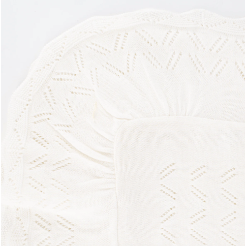 Knit Baby Blanket in Ivory | Over The Moon