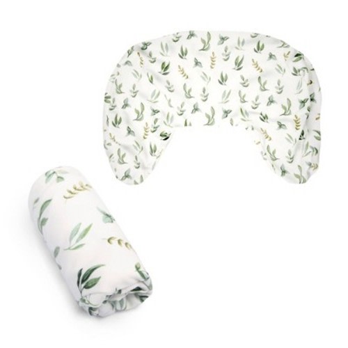 Boppy Nursing Pillow Organic Cotton Cover - Green Leaves