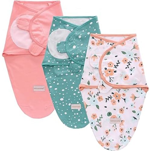 Miracle Baby Swaddle Sack, 3-Pack 100% Cotton Sleep Swaddles Wrap Blankets for Newborns & Infants 0-6 Months | Soft, Adjustable, Womb-Like Comfort