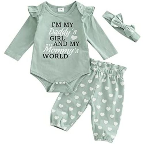 Newborn Infant Baby Girl Clothes Set Sweatshirts Tops Pants Toddler Girl Outfits Gifts 3 6 9 12 18 24 Months