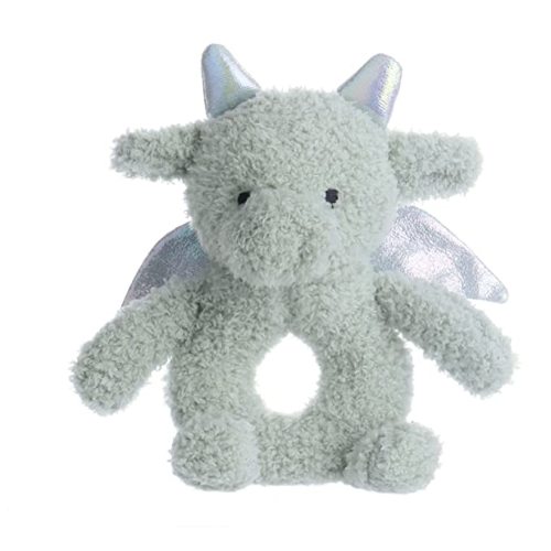 Apricot Lamb Baby Dragon Dinosaur Soft Rattle Toy, Plush Stuffed Animal for Newborn Soft Hand Grip Shaker Over 0 Months (Dragon, 6 Inches)