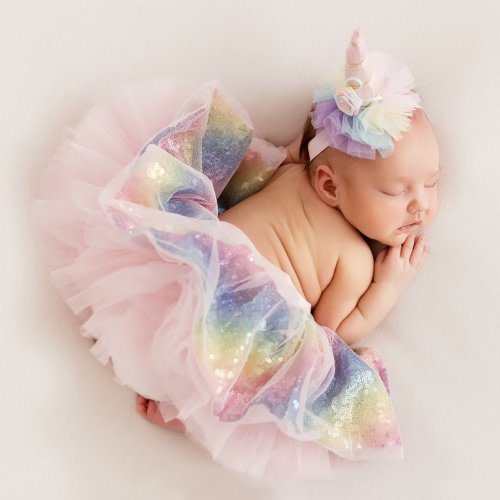 Unicorn Newborn Baby Girl Tutu Set Skirt Headband Photography Prop for Babies 0-9 Months