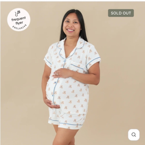 Women’s Short Sleeve Pajama Set in Teddy Bear