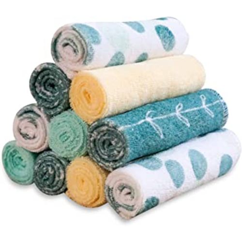 Spasilk Baby 10 Pack Soft Terry Bath Washcloth Wipes
