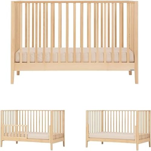 dadada Baby LaLa 3-in-1 Convertible Crib - Wood Crib Converts into Toddler Bed & Daybed - Greenguard Gold Certified, Made in Italy - 3 Adjustable Mattress Heights - Solid Beechwood (Natural)