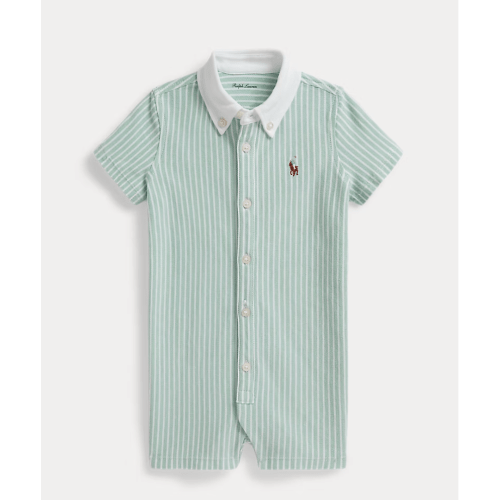 Striped Knit Oxford Shortall