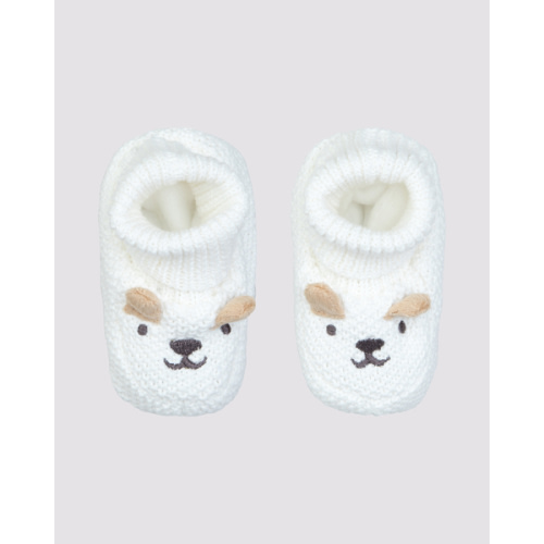 Underworks Baby Crochet Bear Bootie - Cream