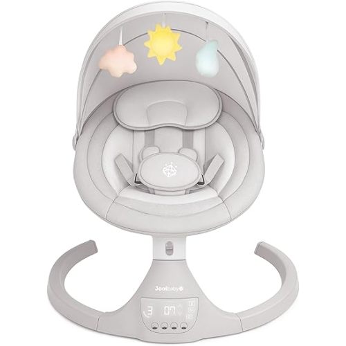 Jool Baby Nova Swing for Newborns - Electric Motorized Infant Swing, Bluetooth Music, 10 Preset Melodies, Remote (Updated Model, Stone)