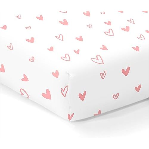 100% Organic Cotton Fitted Sheets for Standard Crib and Toddler Mattresses/Pads 28” x 52” and up to 6” Thick. Boys and Girls. Fits, Dream On Me, Lullaby, Safety 1st, Newton, and Other Brands.Girl