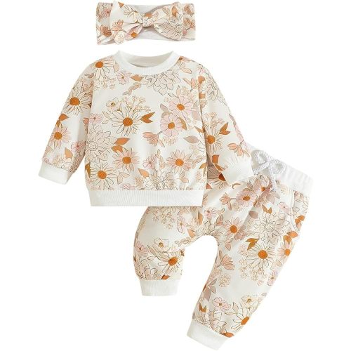 Baby Girl Sweatshirt Clothes Pants Set Joggers Toddler Fall Outfit Infant Sweatsuit