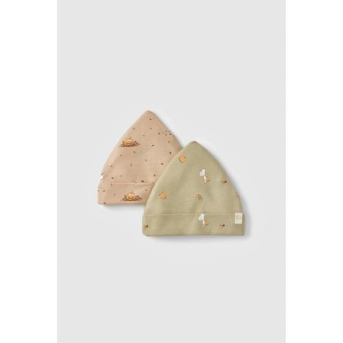 Baby 2pk Little Snoopy Halloween Cap Set - Tan/Green Newborn