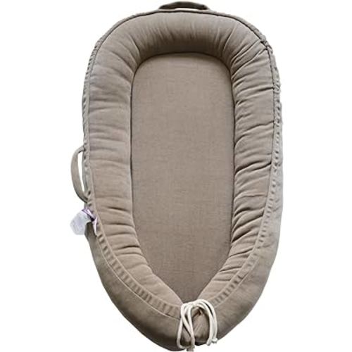 Infant Lounger, Baby Nest Cover for Baby Girls & Boys, Newborn Essentials for Baby 0-12 Months, 100% Cotton Breathable, Co Sleeper Portable Travel Bed (Fields of Rye, Corduroy)