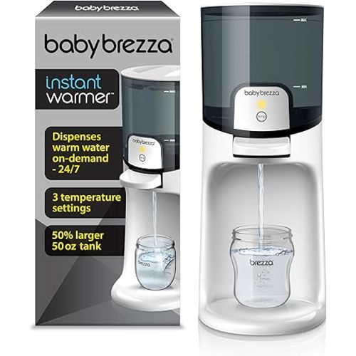 Baby Brezza Instant Baby Bottle Warmer - Fast Water Warmer Instantly Dispenses 24/7 in 3 Temperatures, White