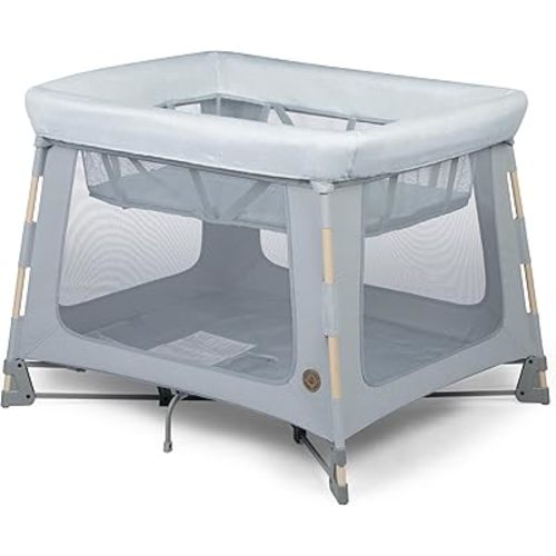 Maxi-Cosi Swift Baby Playpen with Mat, Baby Play Yards, Pack and Play with Bassinet - Portable Playpen for Babies and Toddlers, Classic Slate