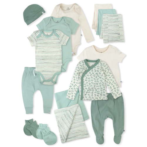 Honest Baby Clothing Baby Boy or Girl Gender Neutral Organic Cotton Welcome Home Gift Set, 15 Piece (Newborn-6 Months)