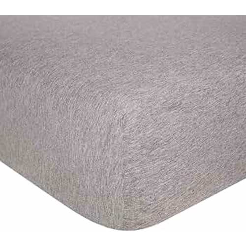 Burts Bees Baby Solid Fitted Crib Sheet Organic Cotton BEESNUG - Heather Grey, Fits Unisex Standard Bed and Toddler Mattress, Infant Essentials, 52 x 28 Inch 1-Pack
