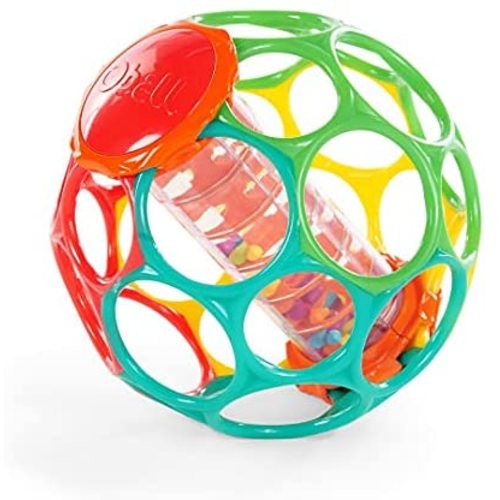 Oball Bright Starts Rollin' Rainstick Rattle Easy-Grasp Toy, Ages 3 Months +