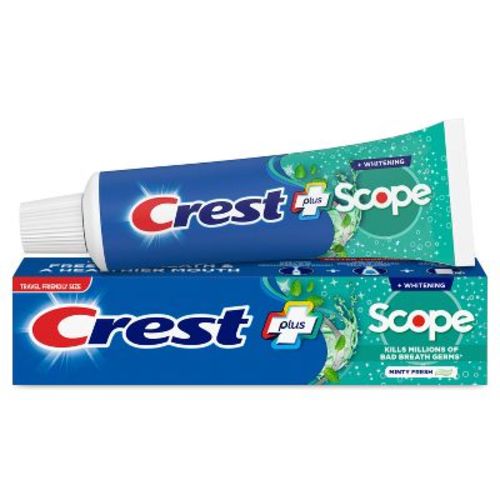 Crest Complete Whitening Plus Scope Multi-Benefit Fluoride Toothpaste Minty Fresh Travel Trial Size Toothpaste