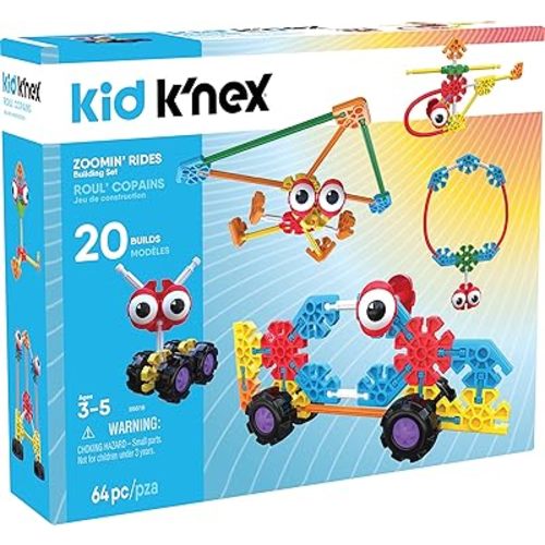 K'NEX Kid Zoomin Rides & up Preschool Educational Building Set (Pieces 64) - 85616
