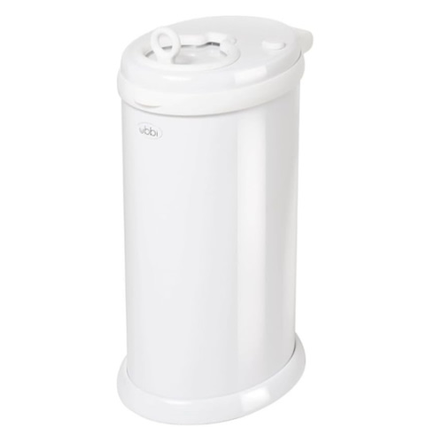 Ubbi Steel Diaper Pail, Odor Locking, No Special Bag Required, Award-Winning, Registry Must-Have, White