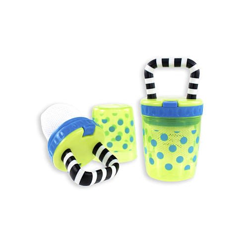 Sassy Teething Feeder - 2-Pack (Yellow/Blue Dots)