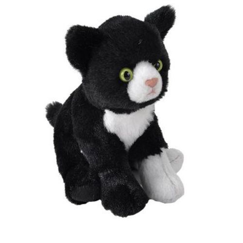 Wild Republic Pocketkins Eco Tuxedo Cat, Stuffed Animal, 5 Inches, Plush Toy, Made from Recycled Materials, Eco Friendly