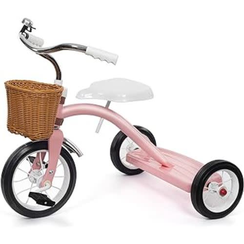 KRIDDO Classic All Metal Toddler Trike, Gift for Boys and Girls, Tricycle for 1 to 3 Year Olds, Sturdy Rear Deck, Deluxe Steer and Ergonomics Grip, Indoor and Outdoor, Pink