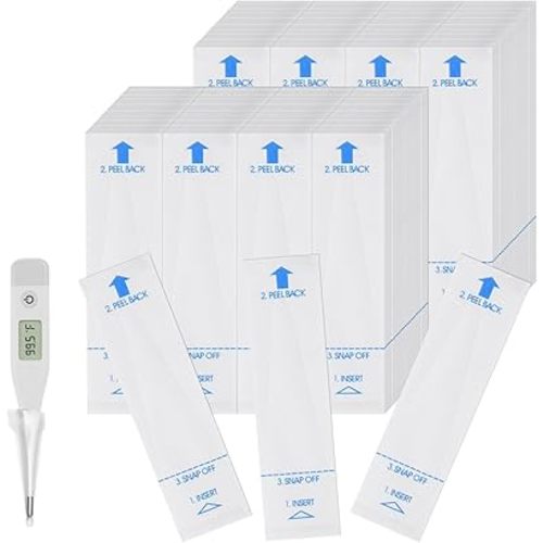 100 Pcs Disposable Digital Thermometer Probe Covers Sleeve Clear Temperature Sheath Sleeves Cover for Oral, Armpit, Rectal Thermometer