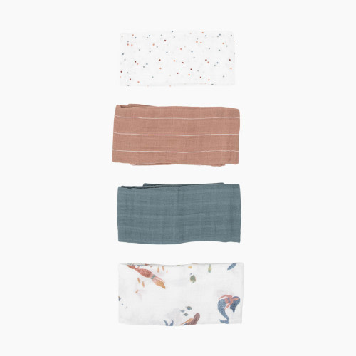 Little Unicorn Cotton Muslin All-Purpose Squares 4-Pack - Mermaids, 4