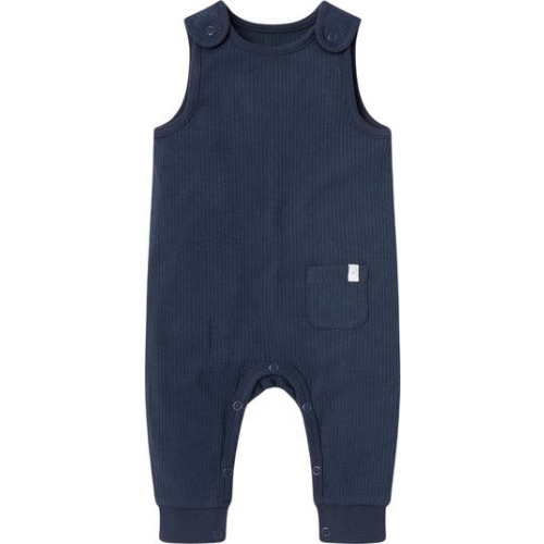 Ribbed Fitted Overall Romper, 0-3M