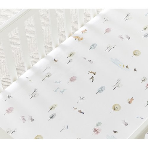 Dakota Woodland Organic Crib Fitted Sheet - Individual