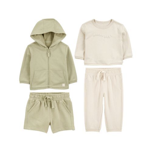 Baby 4-Piece French Terry Mix-and-Match Outfit Set - Green/Cream
| Carter's