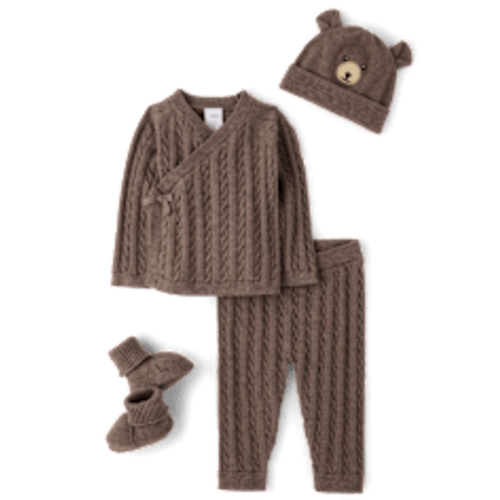 Baby Bear Long Sleeve 4-Piece Take Home Set - Homegrown by Gymboree - BROWN | Gymboree