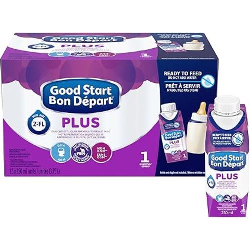 GOOD START PLUS 1 Ready-to-Feed, Baby Formula, No Mixing, Easy to Digest, DHA For Brain & Eye Development, With 2'-FL, 15x250mL