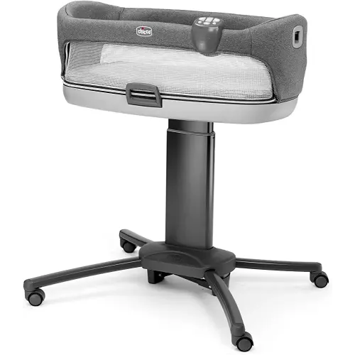 Chicco Close to You 3-in-1 Bedside Bassinet, Portable Newborn Bassinet with Wheels, Adjustable-Height Changing Table | Heather Grey/Grey