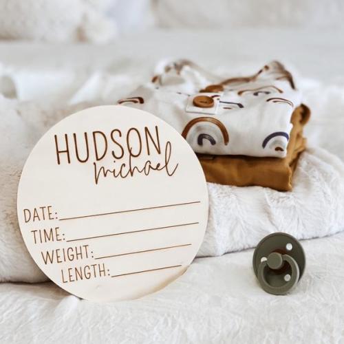 Personalized Birth Stats Wood Announcement For Hospital | Caden Lane