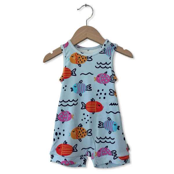 Fishy Kiss Sleeveless Shorty Romper Luxe Edition | Cotton Bamboo Blend