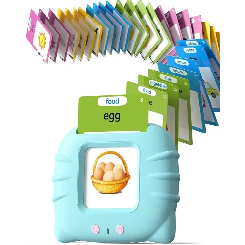 Talking Flash Cards for Toddlers 1 2 3 4 Year Olds, Montessori Language Learning with 224 Words, Pocket Speech Therapy and Autism Playthings, Children's Sensory Educational Device