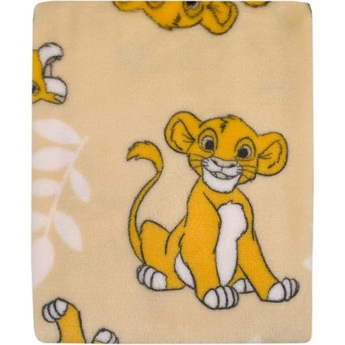 Disney Lion King Tan, Beige and White Simba Super Soft Baby Blanket