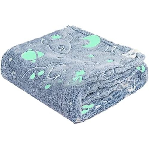 Glow in The Dark Blanket,Luminous Flannel Blanket for Kids Glow Throw Blanket for Boys Girls Soft Fleece Throw Blanket for Couch Sofa Bed Kids Blanket Glow in The Dark (C)