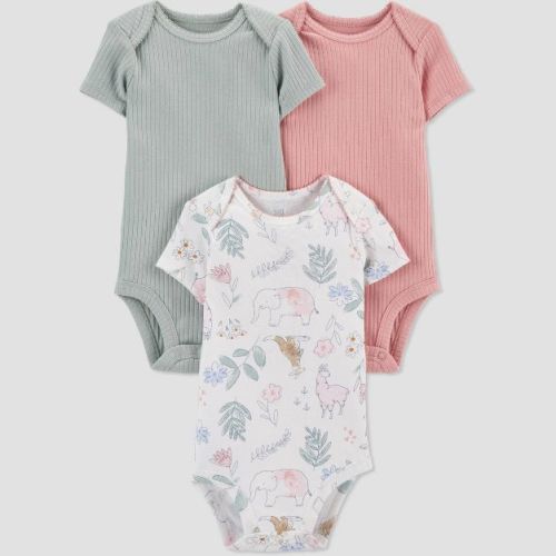 Carter's Just One You®️ Baby Girls' 3pk Safari Bodysuit - Pink/white
