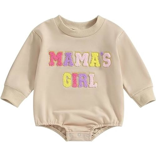 BemeyourBBs Unisex Baby Crewneck Sweatshirt Oversized Sweater Romper Long Sleeve Shirts Fall Winter Outfit for Baby Boy Girl